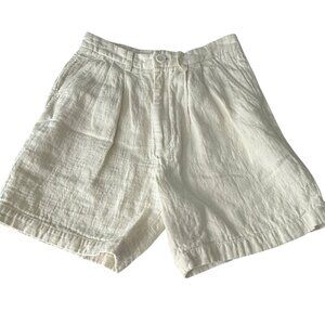 Anine Bing Womens White Linen Blend Pleated Shorts Size 38